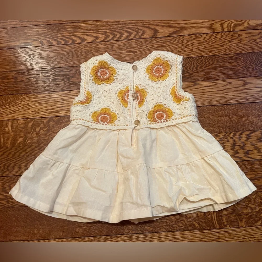 C & C California Kids Crochet Floral Top Size 18 Months